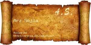 Arz Sejla névjegykártya